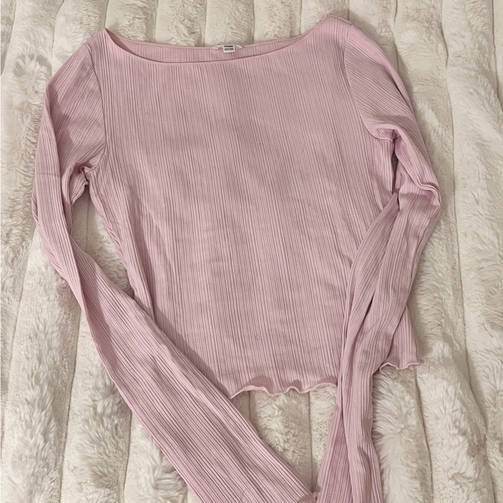 Garage Soft Pink Ribbed Top